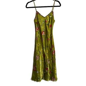 Vintage Lucent Slip Dress Beaded Hem